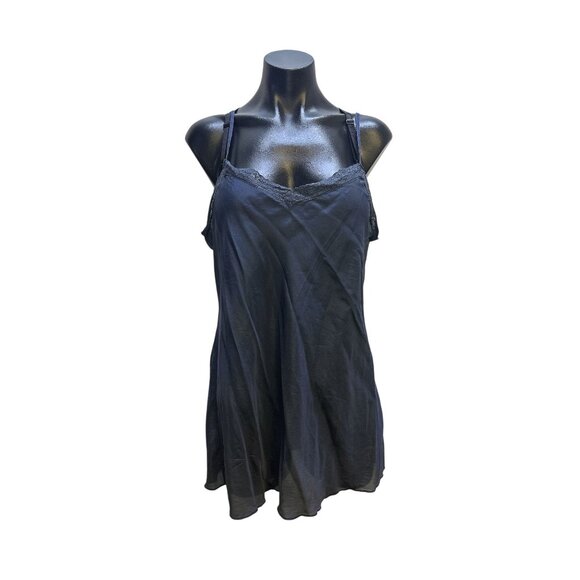 Love and Liberty Navy Blue Sheer Floral Embroidered Blouse Size L - Picture 7 of 10